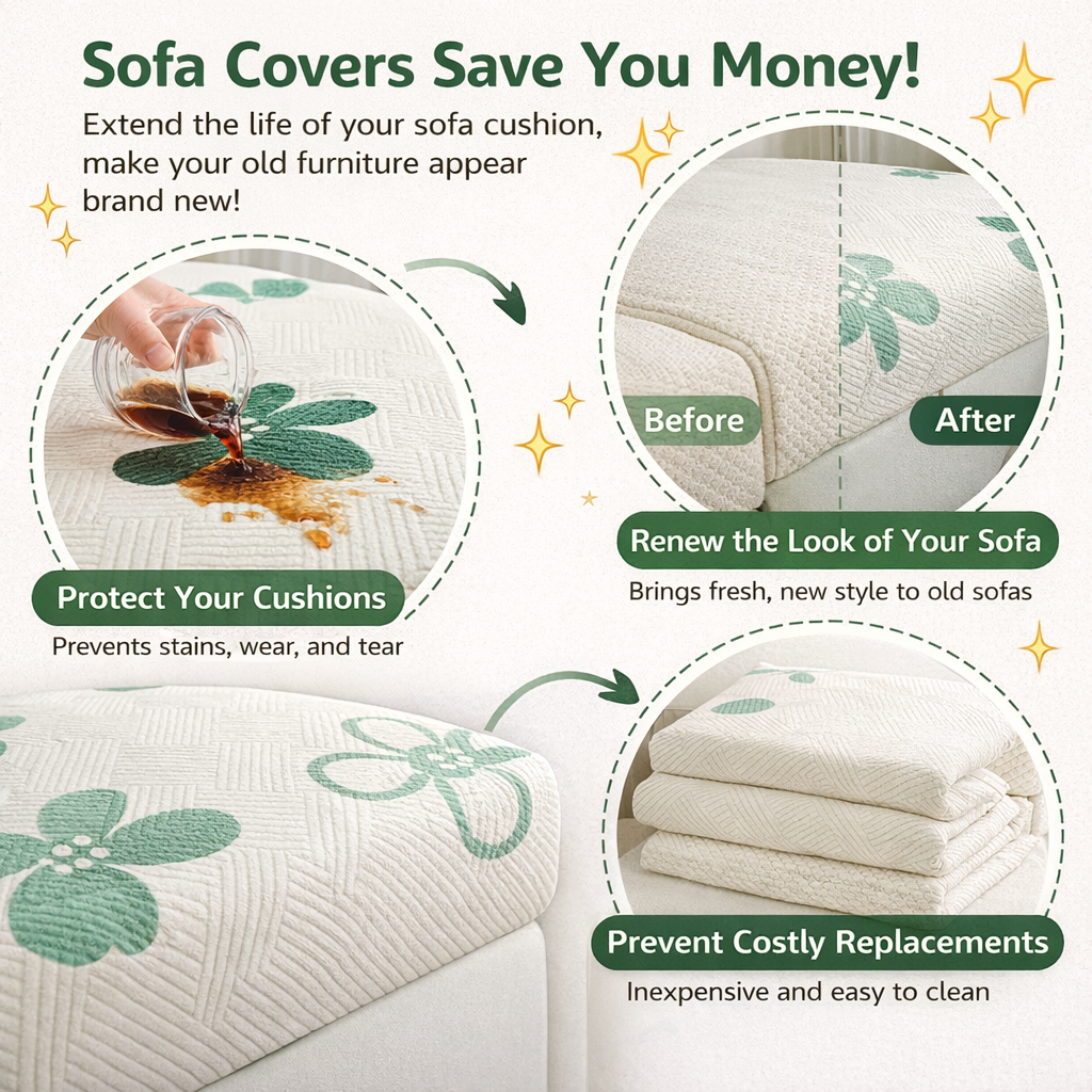 Anti-Slip Floral Cushion Sectional L Shaped Sofa Couch Cover
