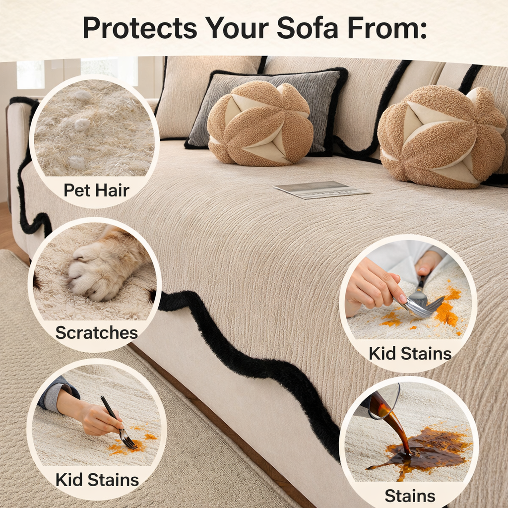 Luxury Chenille Anti Slip Sofa Couch Cover