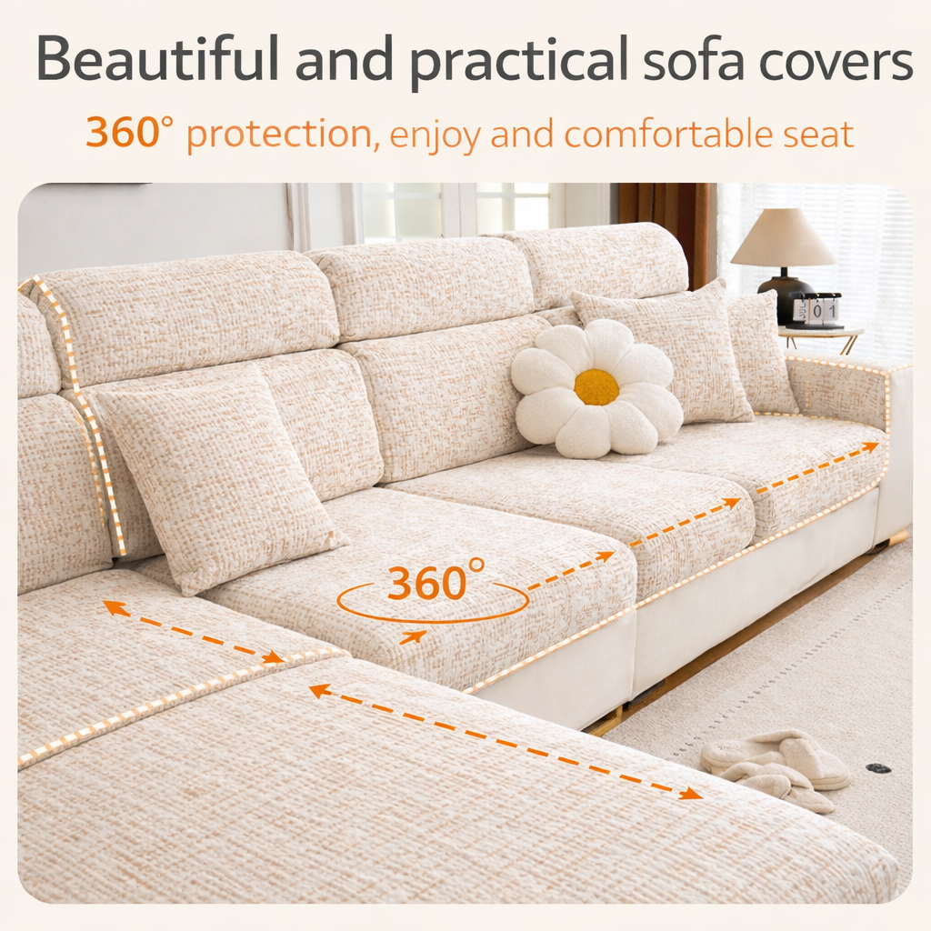 Anti-Slip Classic Cushion Sectional L Shaped Sofa Couch Cover