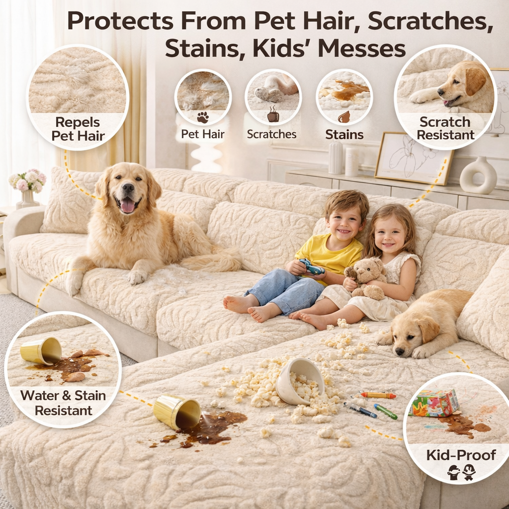 L Shaped Sectional Floral Plush Cushion Sofa Couch Cover