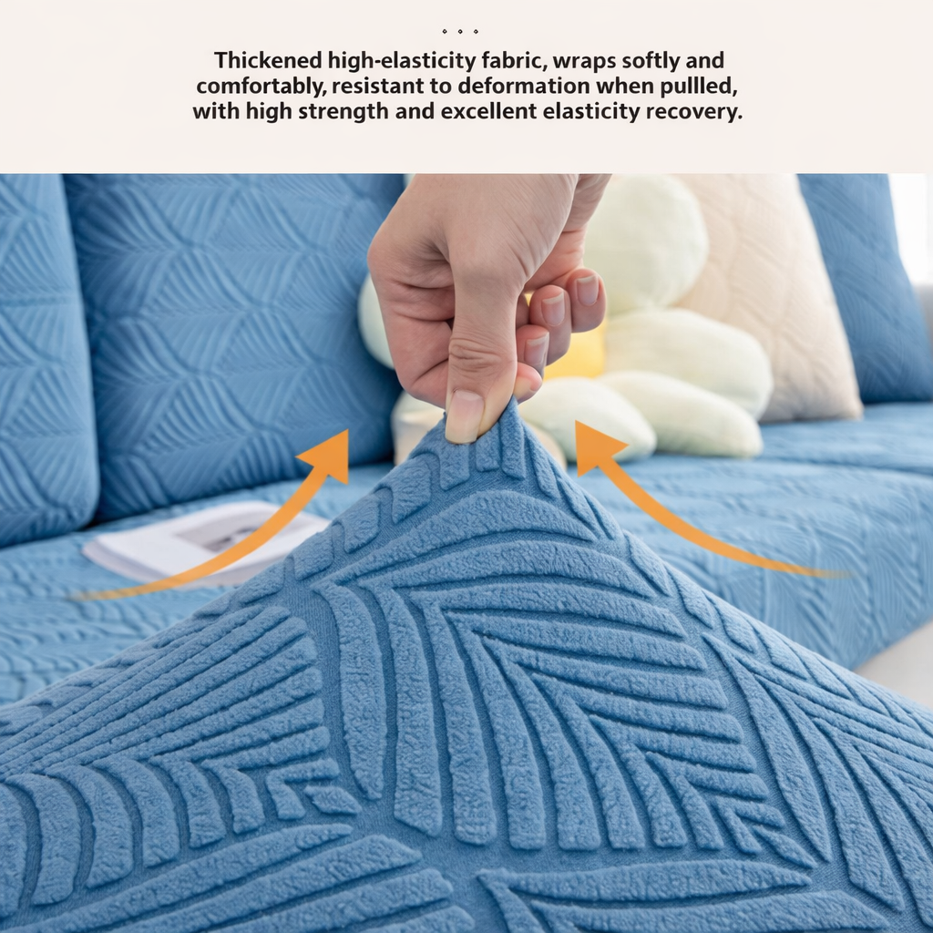 Jacquard Anti-Slip L Shaped Skirt Cushion Sofa Couch Cover
