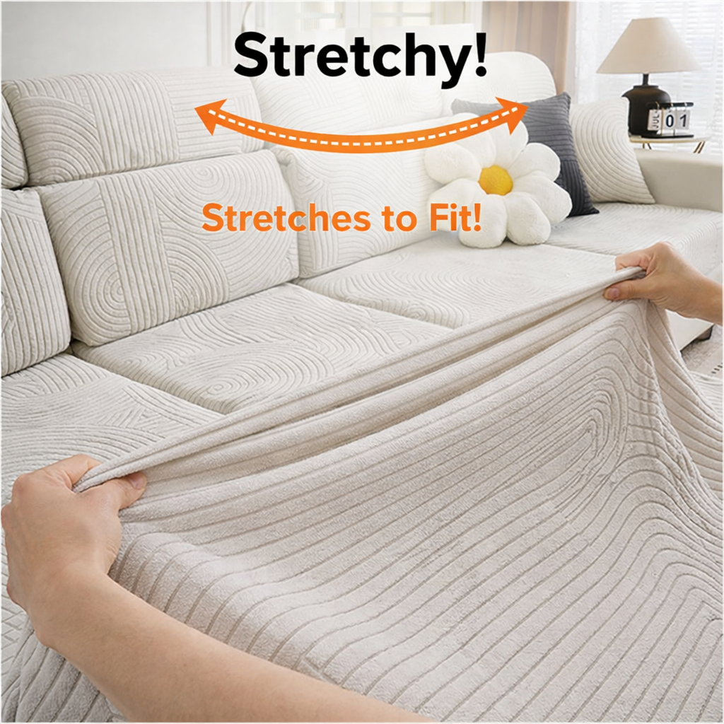 Velvet Anti-Slip L Shaped Sectional Cushion Sofa Couch Cover