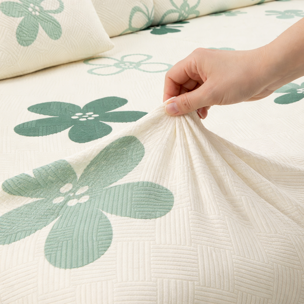 Anti-Slip Floral Cushion Sectional L Shaped Sofa Couch Cover