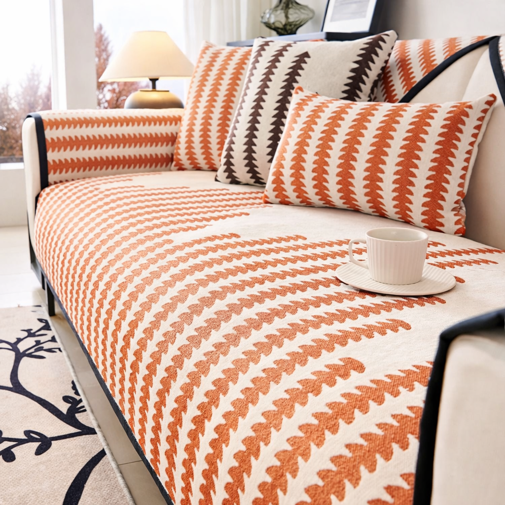Chenille Boho Geometric Non Slip Sofa Couch Cover