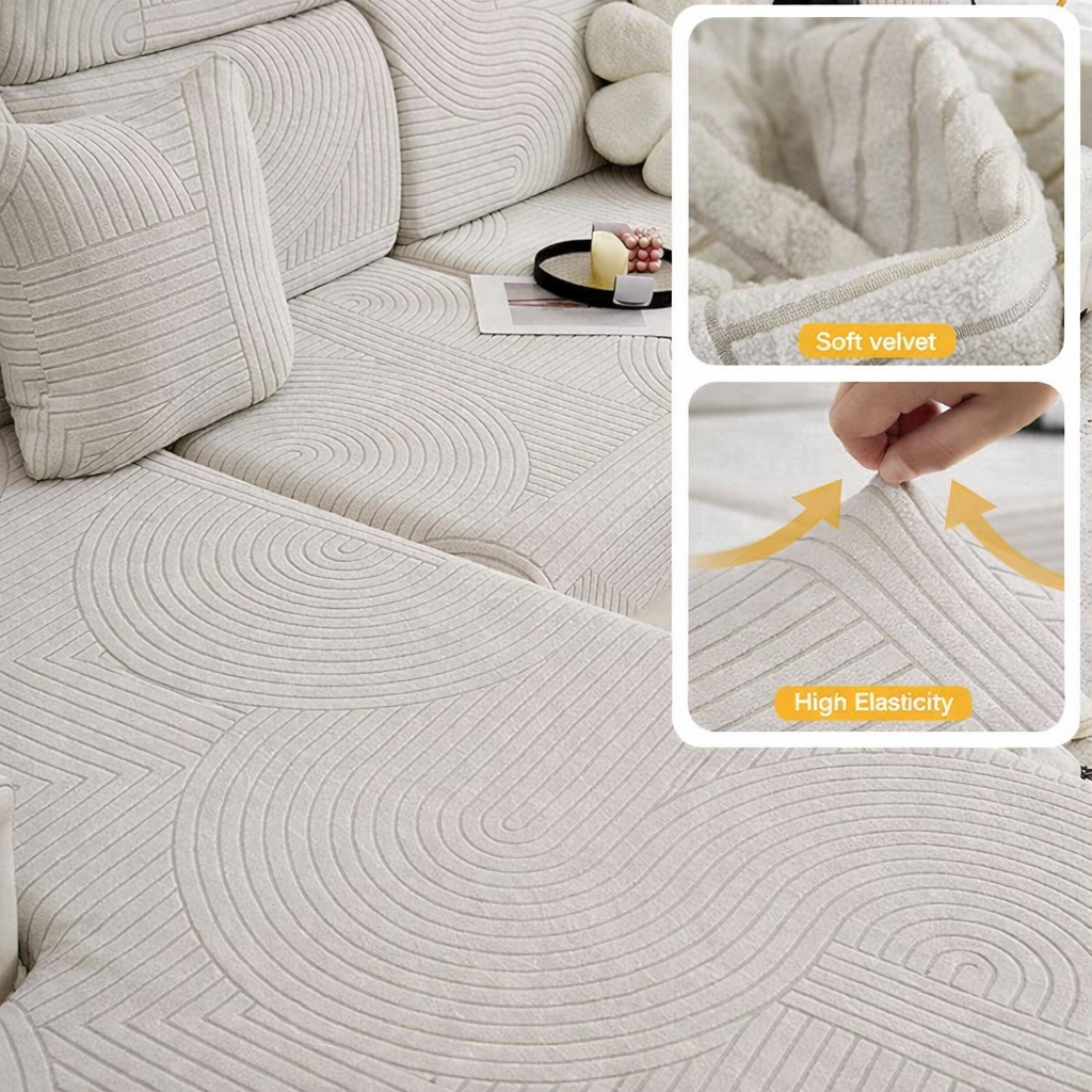 Velvet Anti-Slip L Shaped Sectional Cushion Sofa Couch Cover
