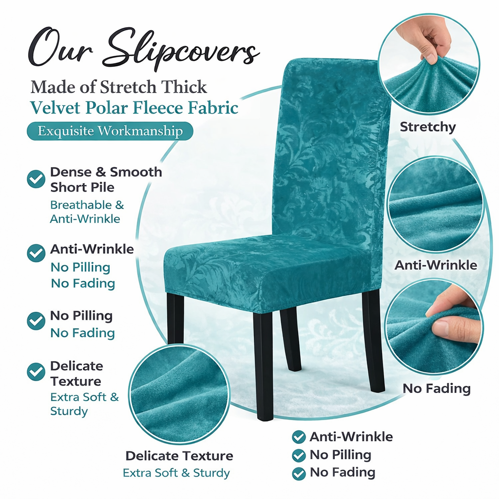 Slipcover Floral Velvet Chair Cover
