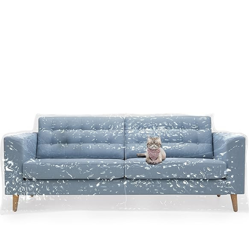 Clear Plastic Shield Slipover Armchair Couch Cover