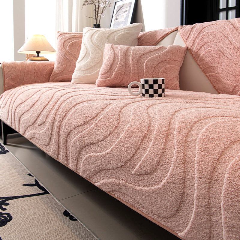 Non Slip Fuzzy Geometric Mat Couch Sofa Cover