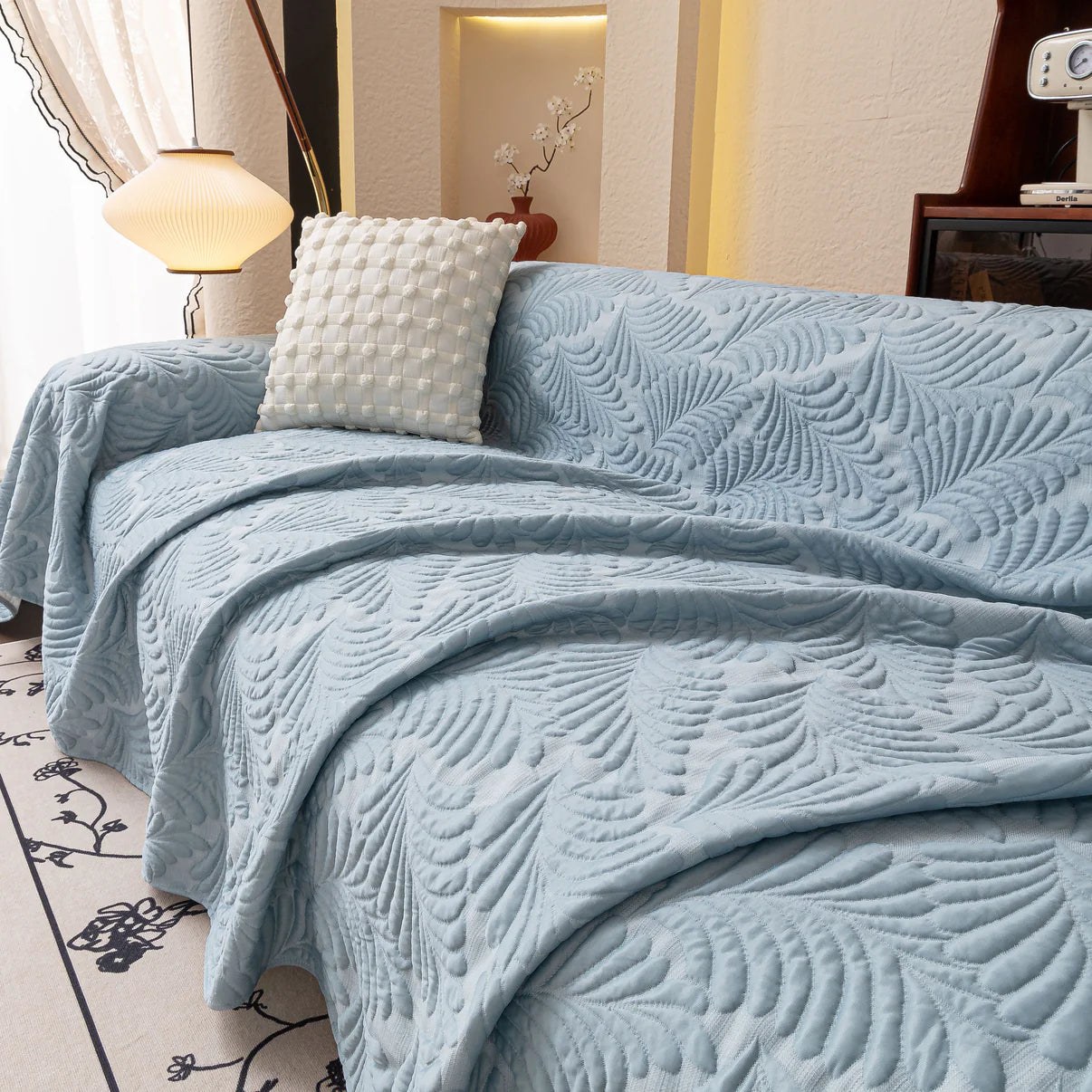 Non-Slip Elegant Quilted Tassels Sofa Couch Cover
