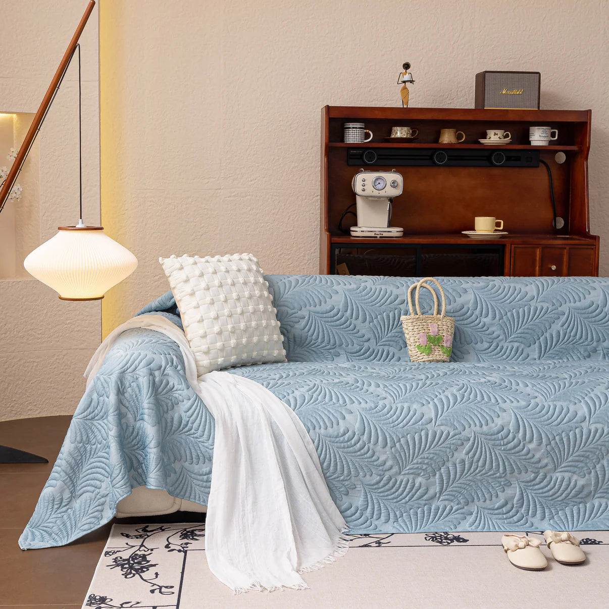 Non-Slip Elegant Quilted Tassels Sofa Couch Cover