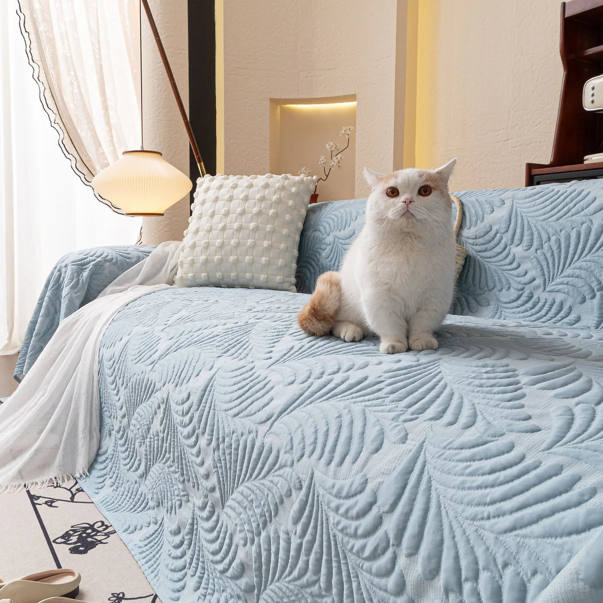 Non-Slip Elegant Quilted Tassels Sofa Couch Cover