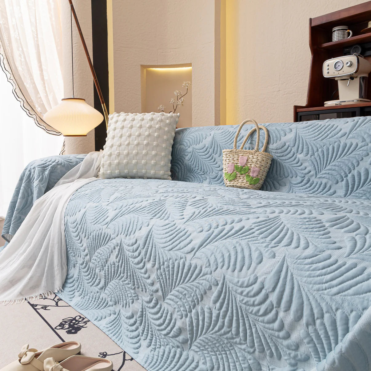 Non-Slip Elegant Quilted Tassels Sofa Couch Cover