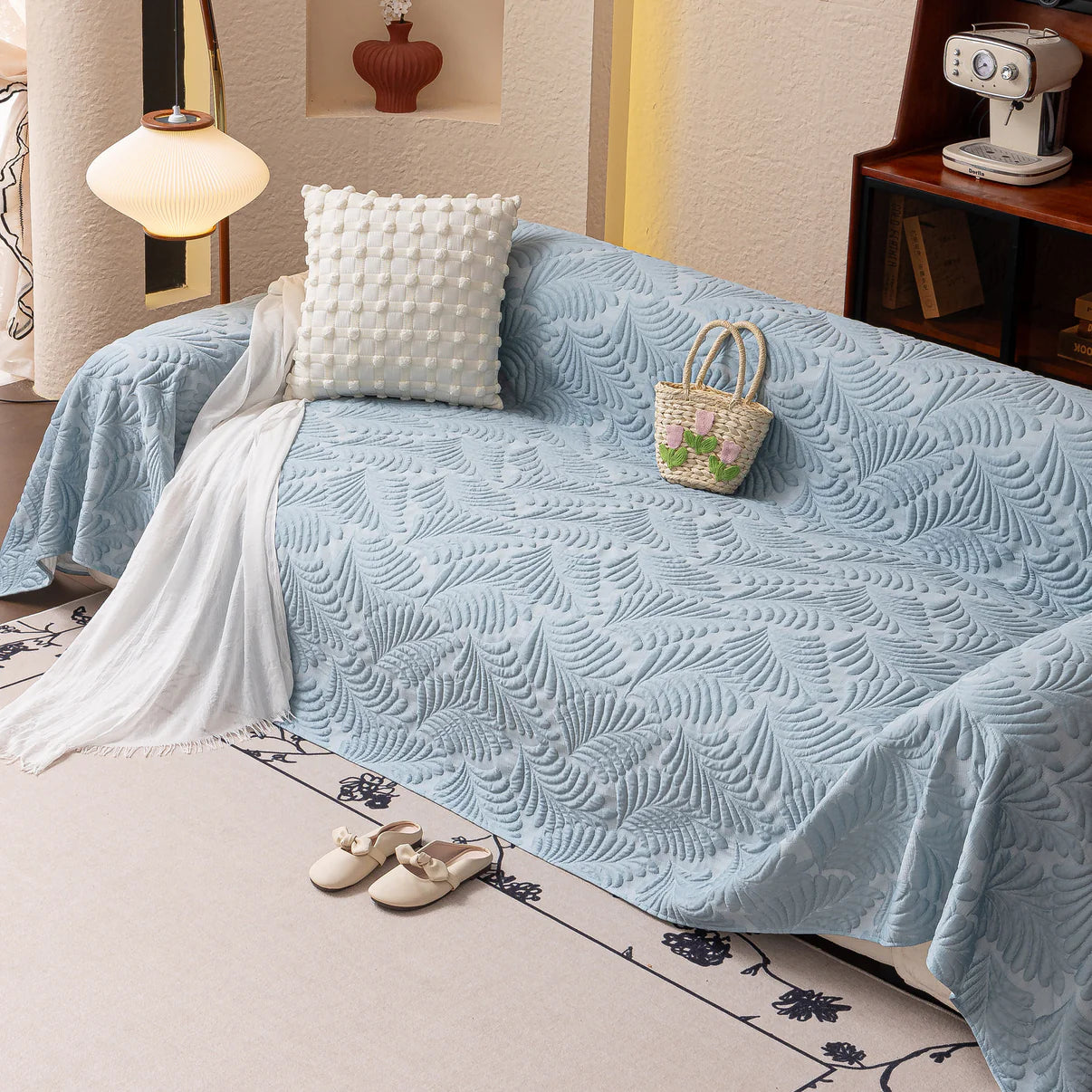 Non-Slip Elegant Quilted Tassels Sofa Couch Cover