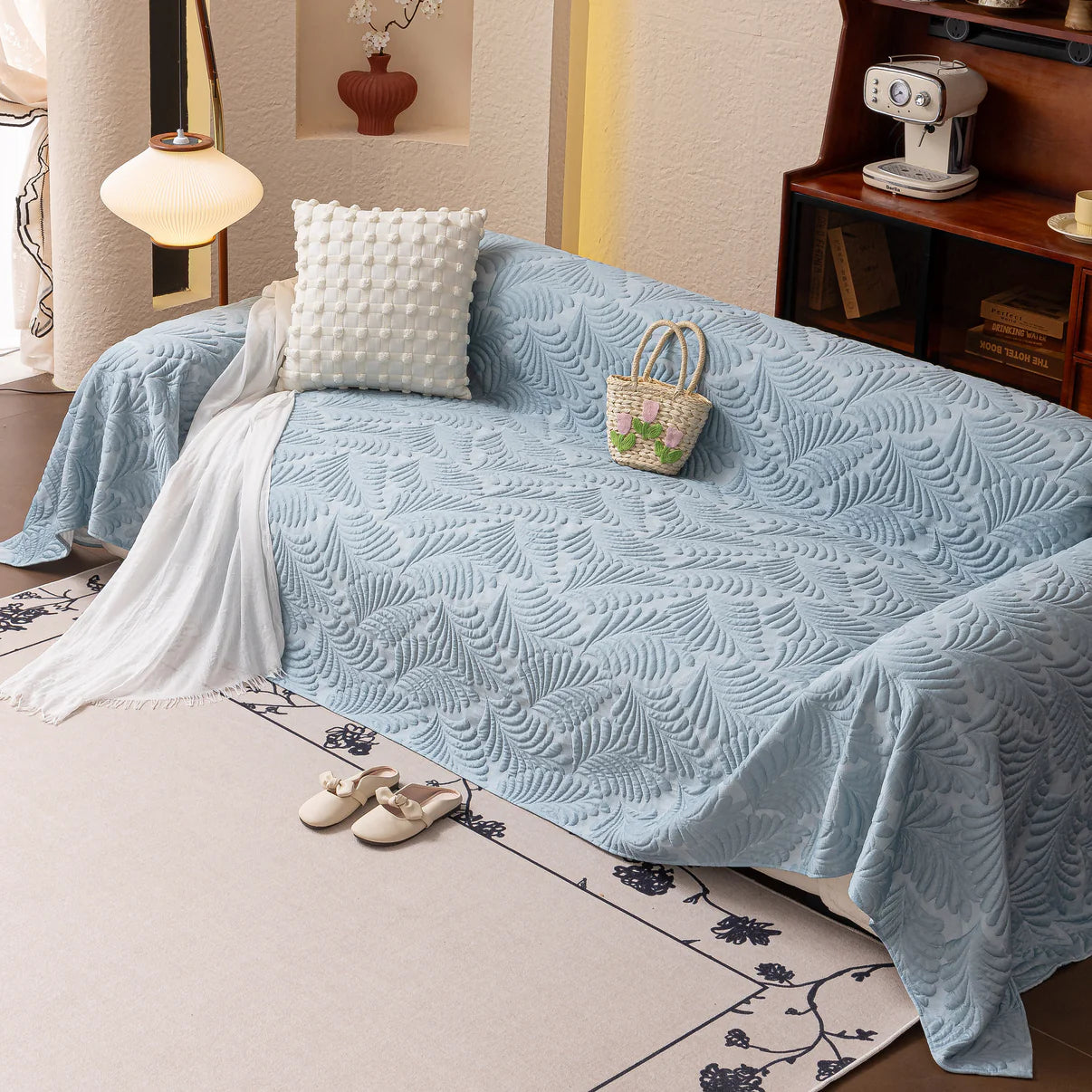 Non-Slip Elegant Quilted Tassels Sofa Couch Cover