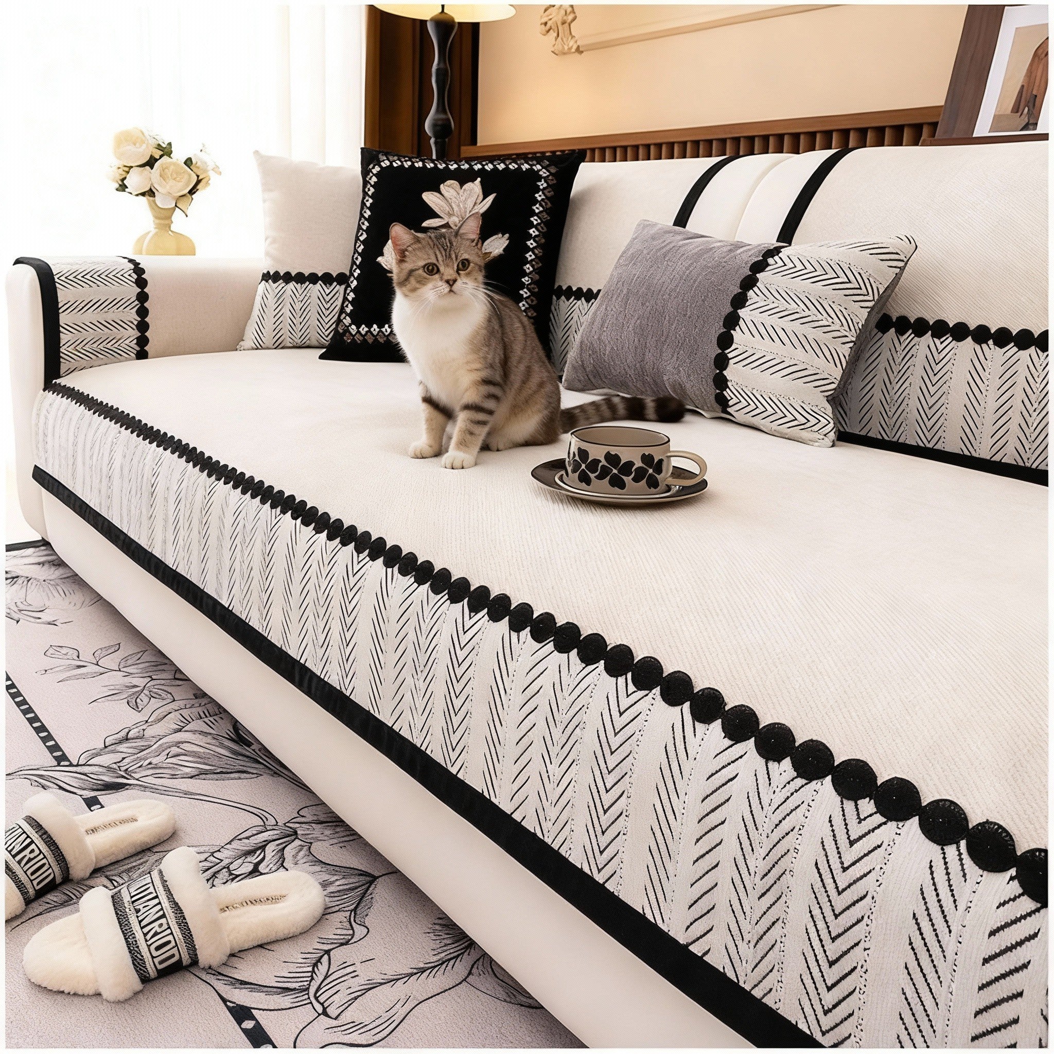 Chenille  Anti Slip Sofa Couch Cover