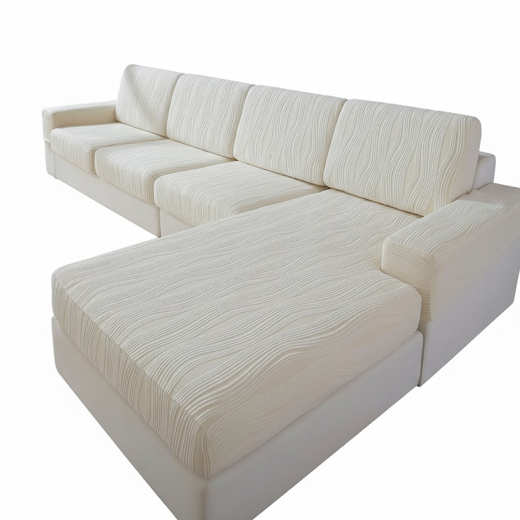 Cushion L Shaped Stripe Slipcover Sofa Couch