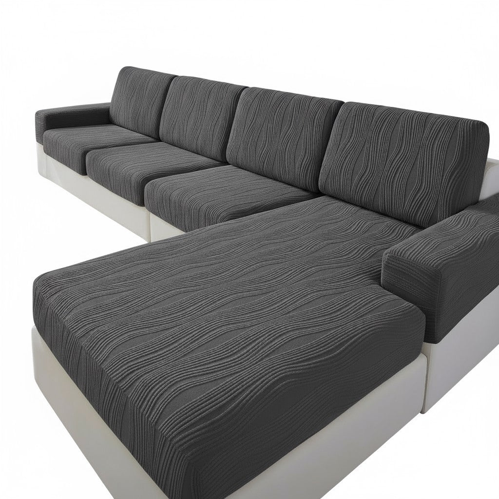 Cushion L Shaped Stripe Slipcover Sofa Couch