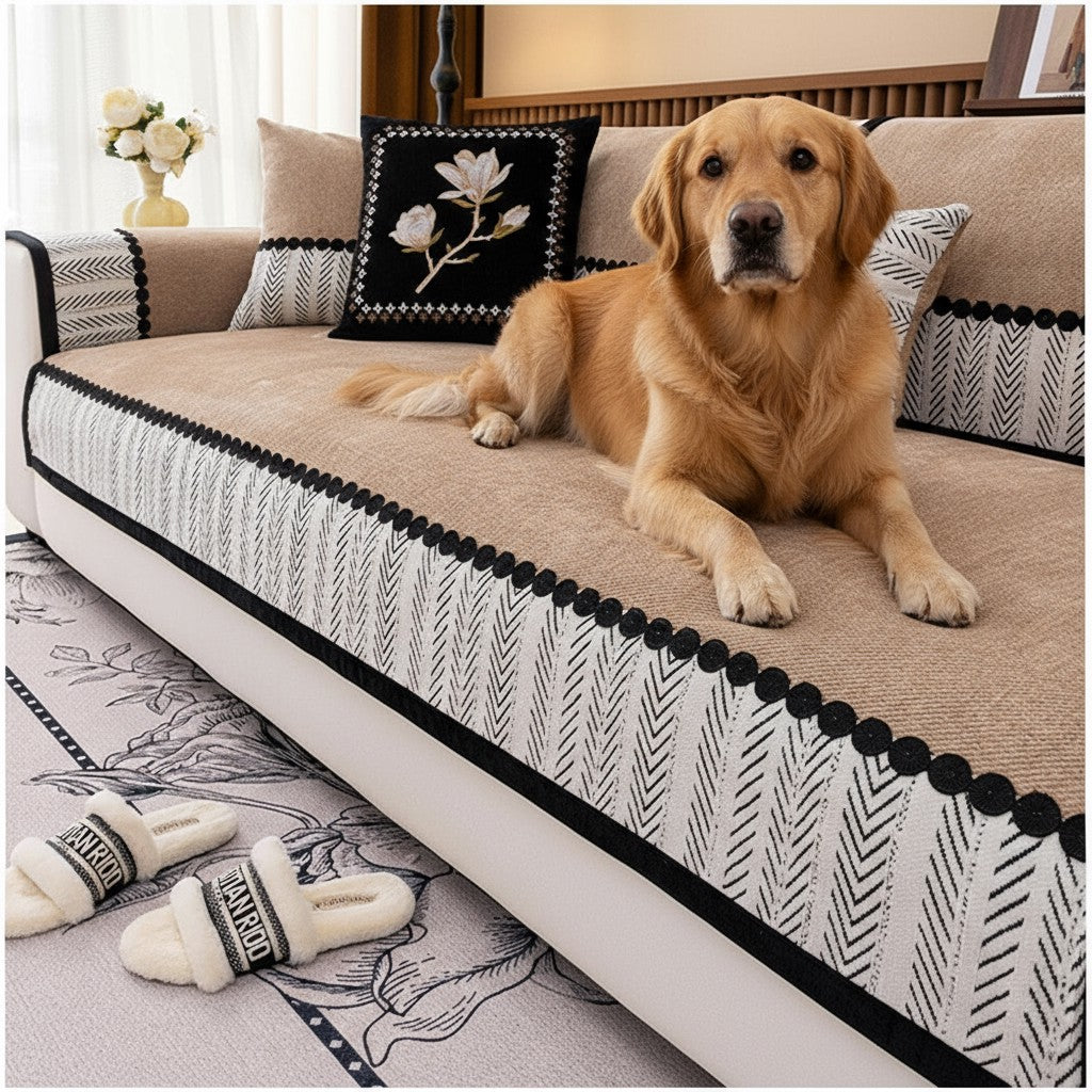 Chenille  Anti Slip Sofa Couch Cover