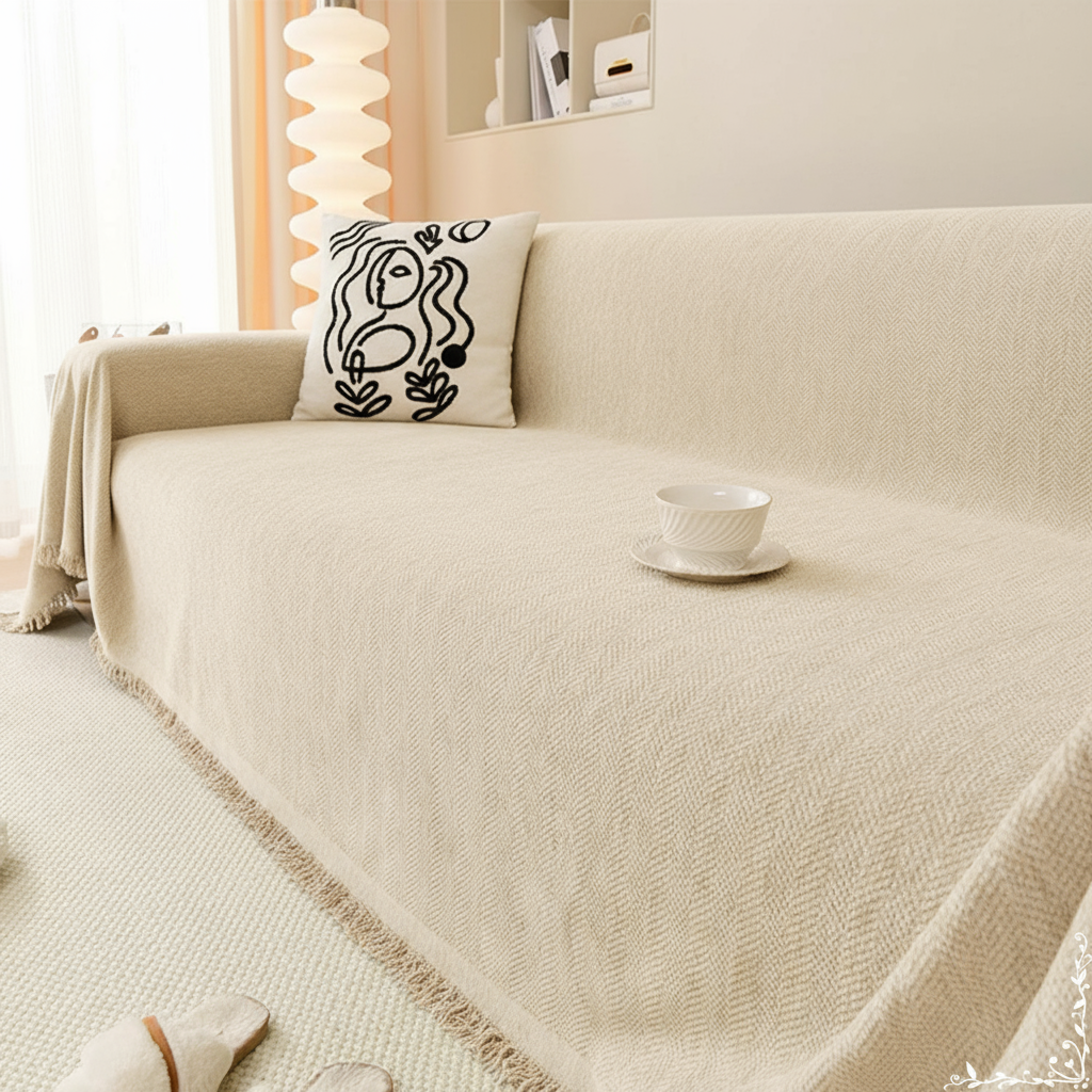 Chenille Tassels Modern Sofa Couch Cover