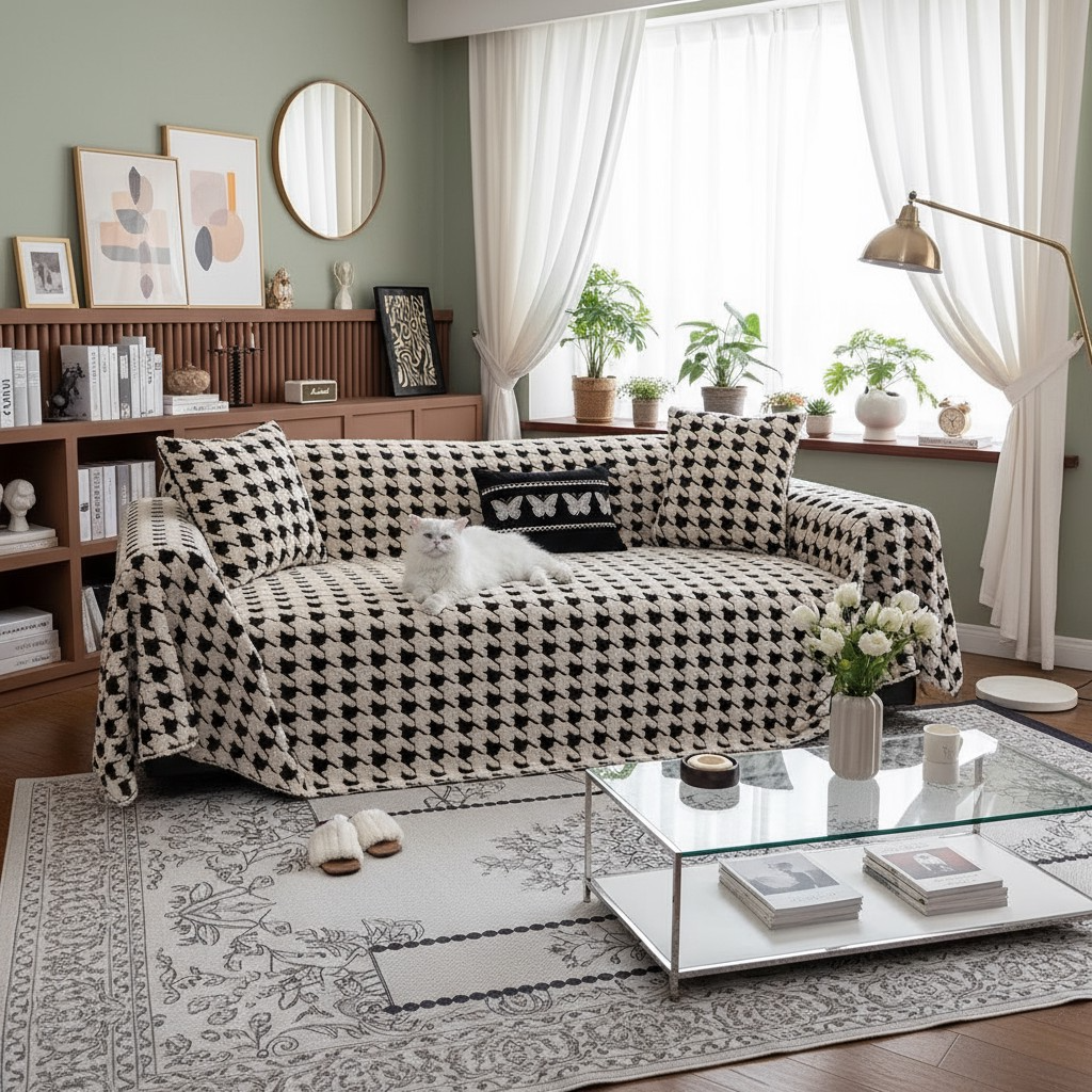 Elegance Funny Fuzzy Anti-Slip Sofa Couch Cover