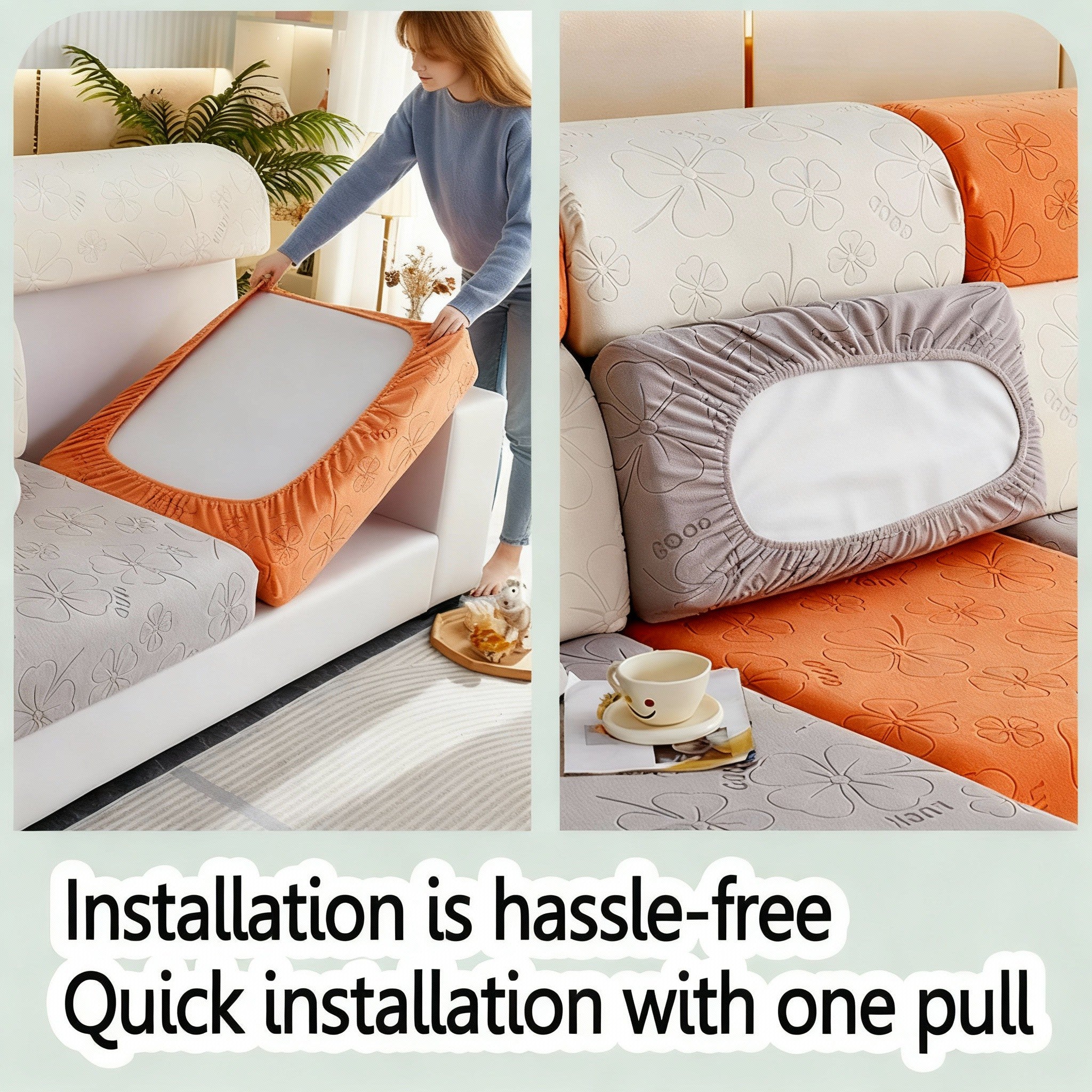 Good Luck Anti-Slip L Shaped Cushion Sofa Couch Cover