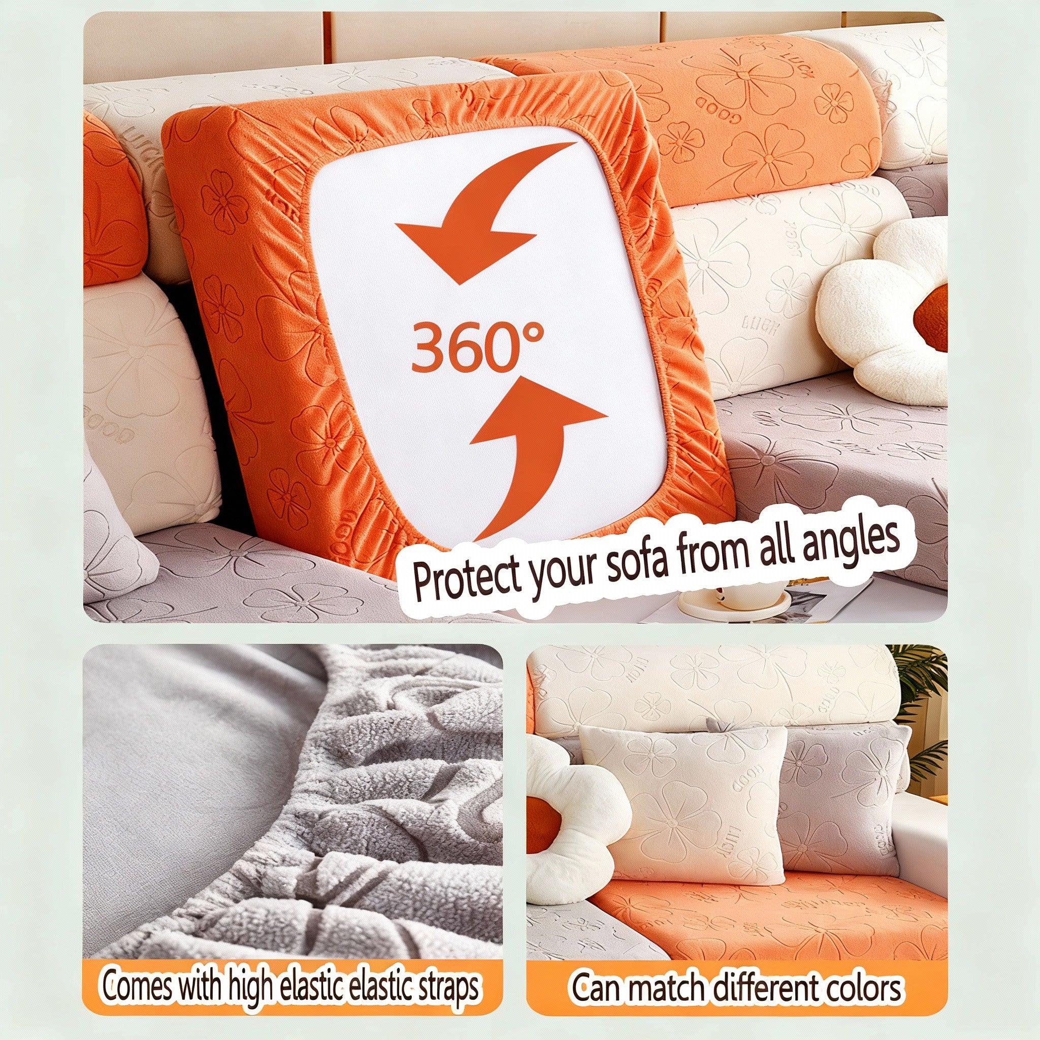 Good Luck Anti-Slip L Shaped Cushion Sofa Couch Cover
