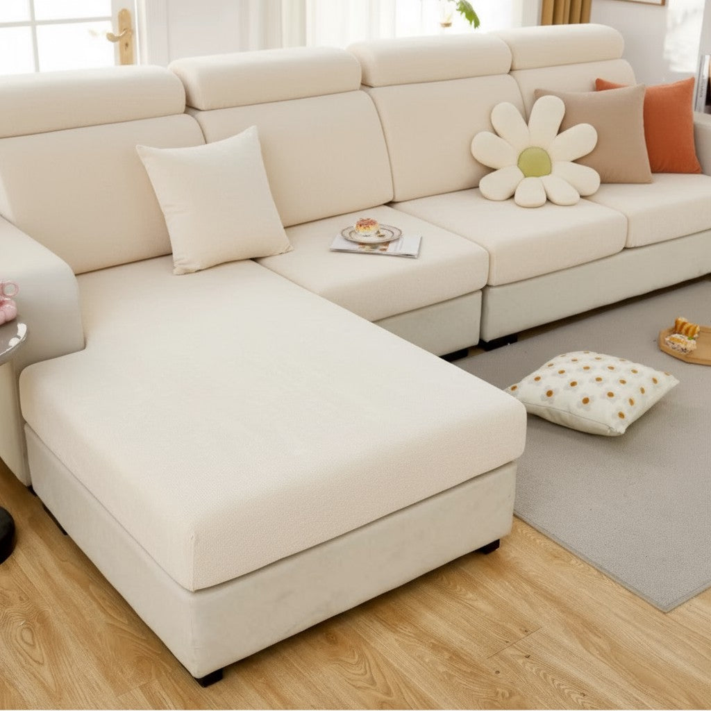 L Shaped Velvet Cushion Slipcover Sofa Couch Cover