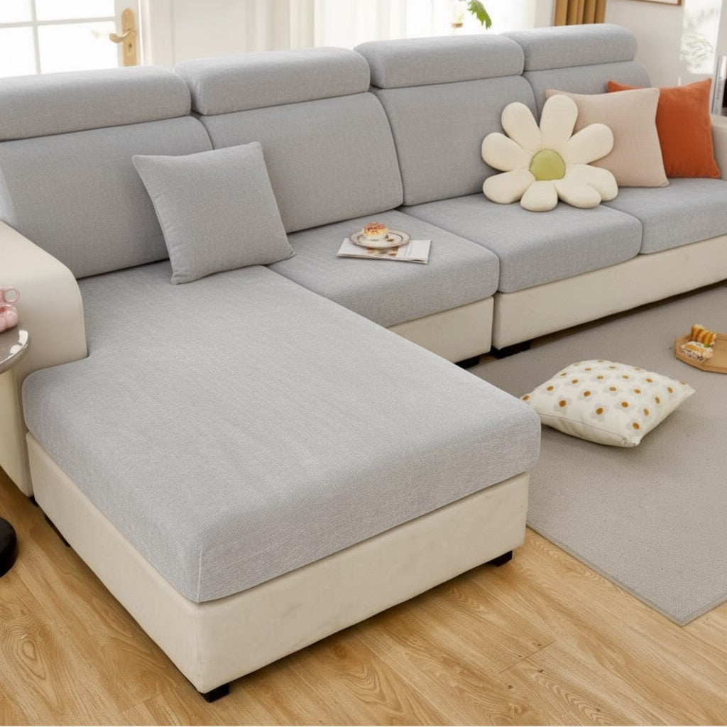 L Shaped Velvet Cushion Slipcover Sofa Couch Cover