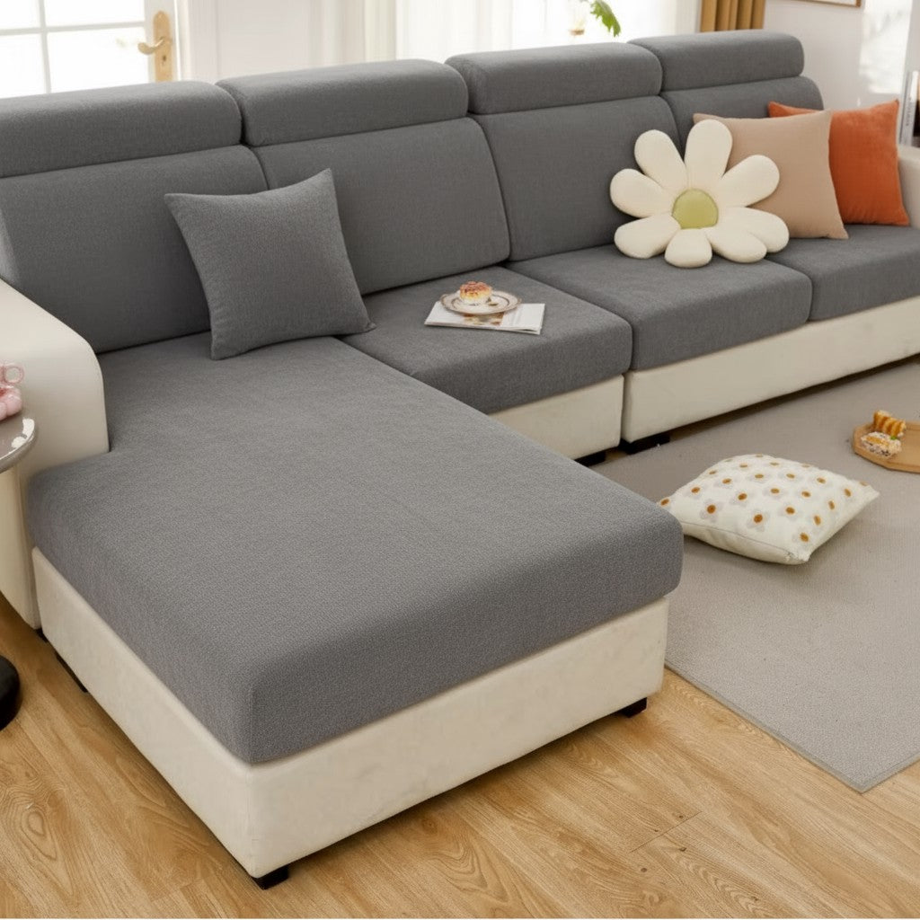 L Shaped Velvet Cushion Slipcover Sofa Couch Cover