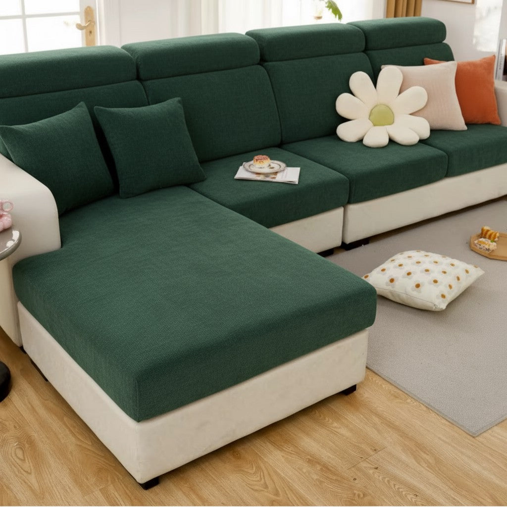 L Shaped Velvet Cushion Slipcover Sofa Couch Cover