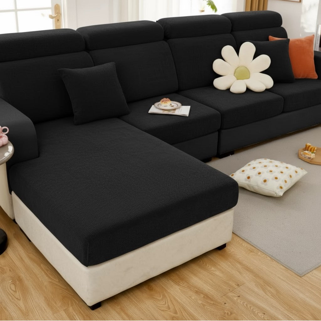 L Shaped Velvet Cushion Slipcover Sofa Couch Cover