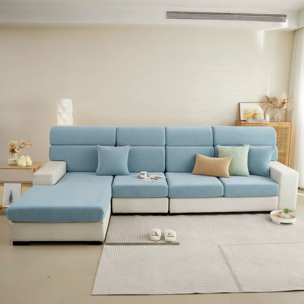 L Shaped Velvet Cushion Slipcover Sofa Couch Cover