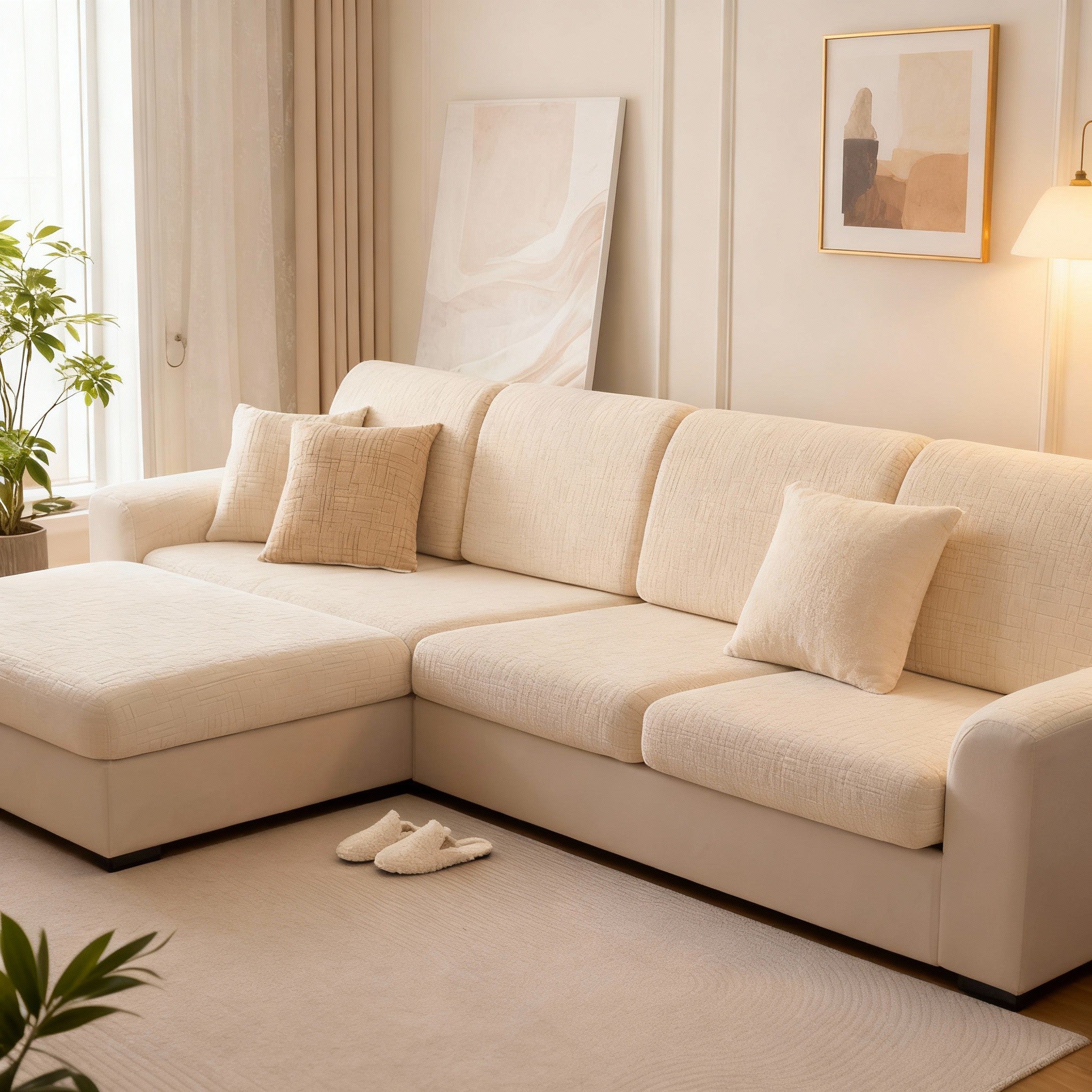 Anti Slip Jacquard L Shaped Sectional Cushion Sofa Couch Cover