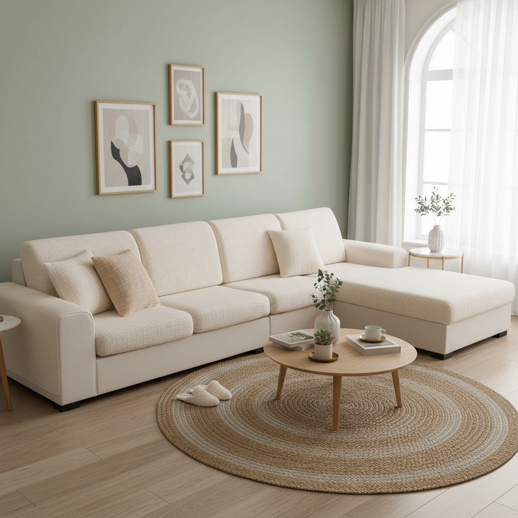 Anti Slip Jacquard L Shaped Sectional Cushion Sofa Couch Cover