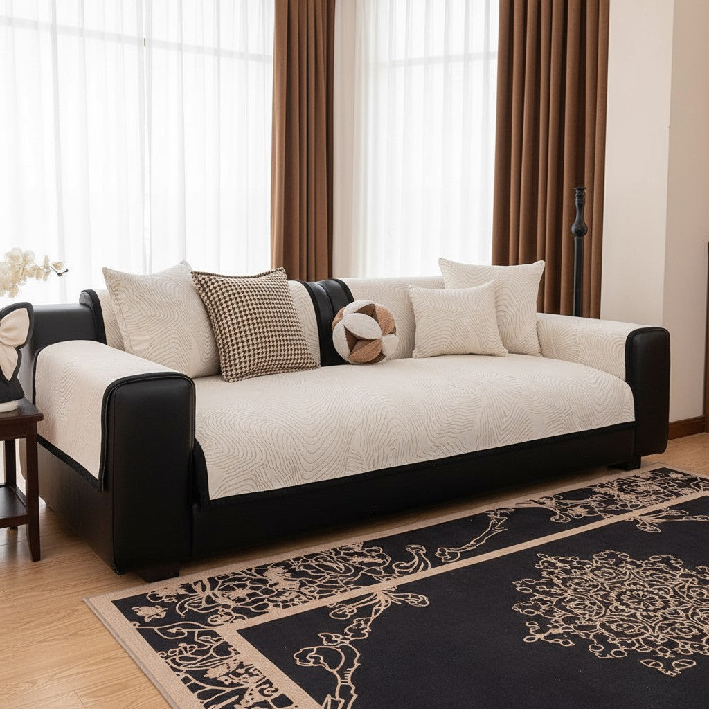 Chenille Straight-Row Anti Slip Sofa Couch Cover