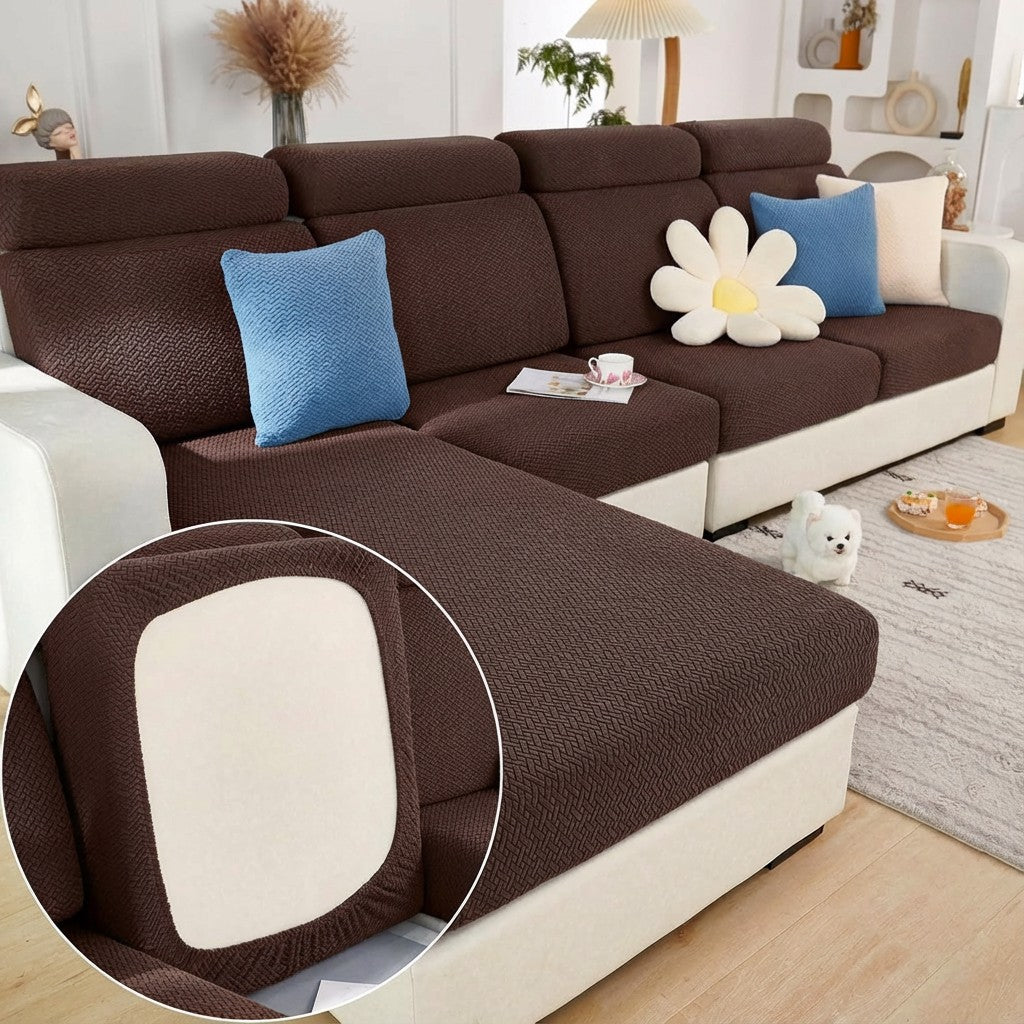 Jacquard L Shaped Cushion Slipcover Sofa Couch Cover