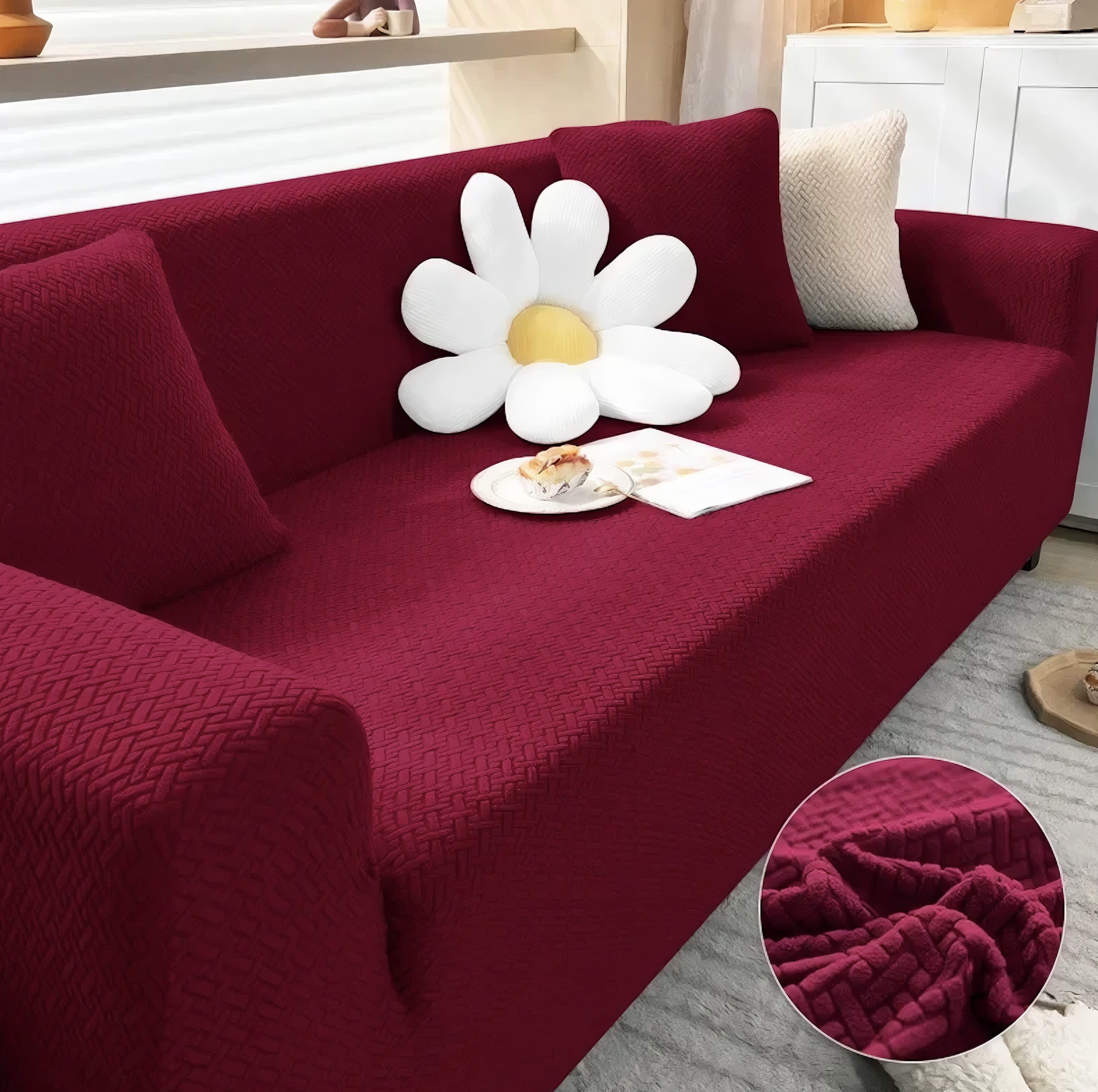 360 Jacquard Non Slip Slipcover Sofa Couch Cover