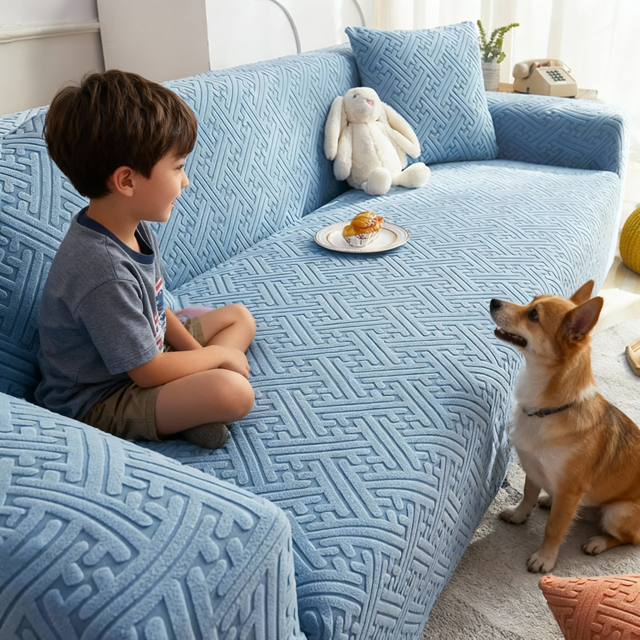 360 Non Slip Jacquard High Stretch Slipcover Sofa Couch Cover