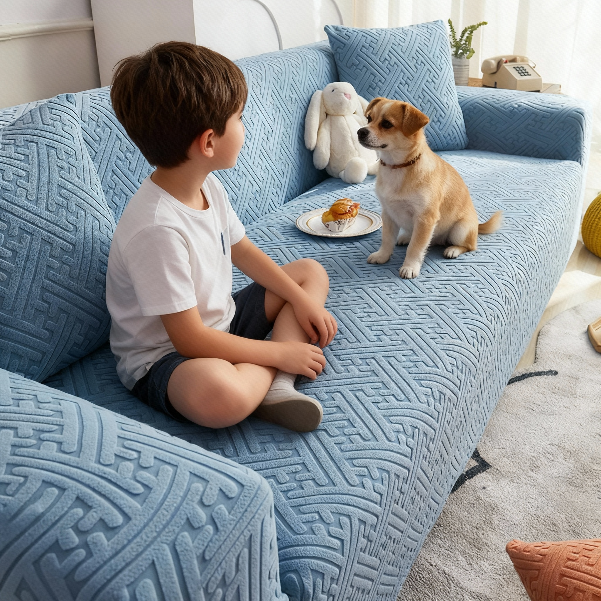 360 Non Slip Jacquard High Stretch Slipcover Sofa Couch Cover