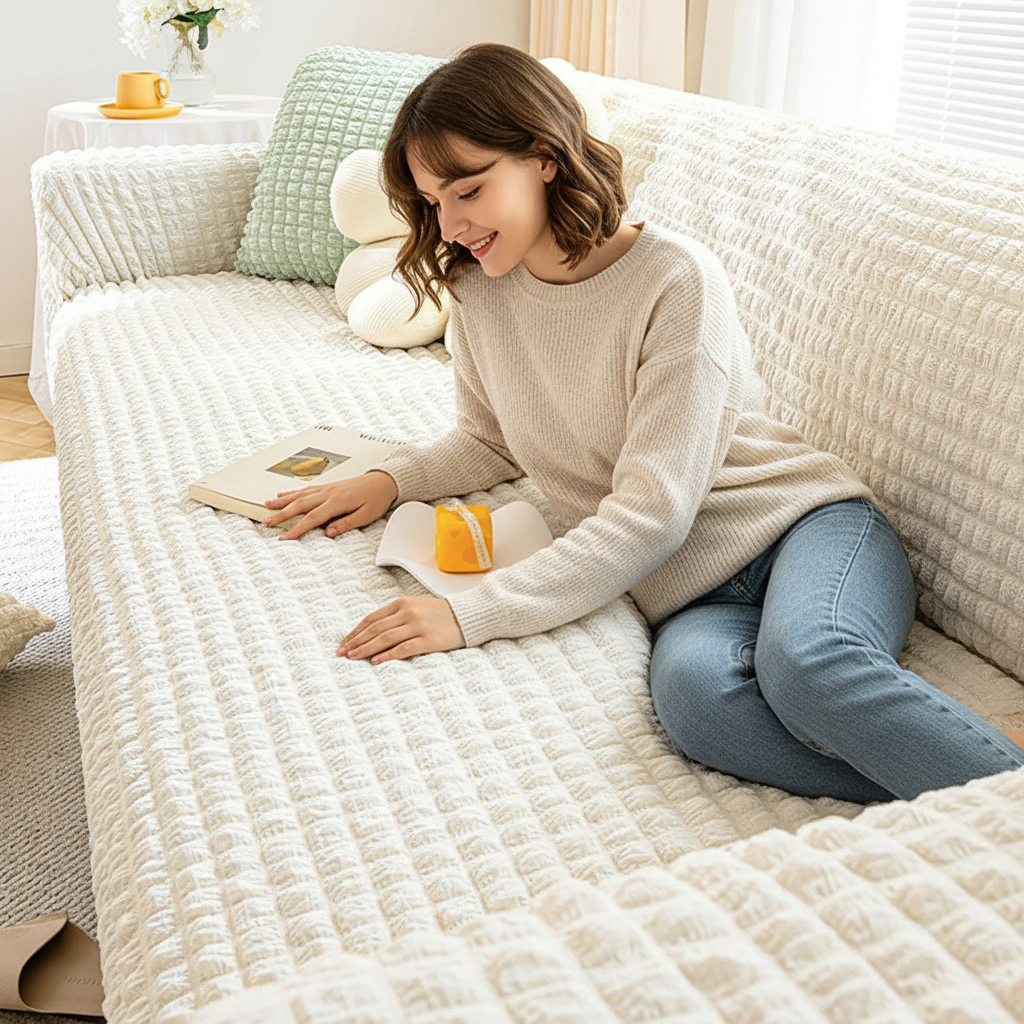 360 Non Slip Seersucker Slipcover Sofa Couch Cover