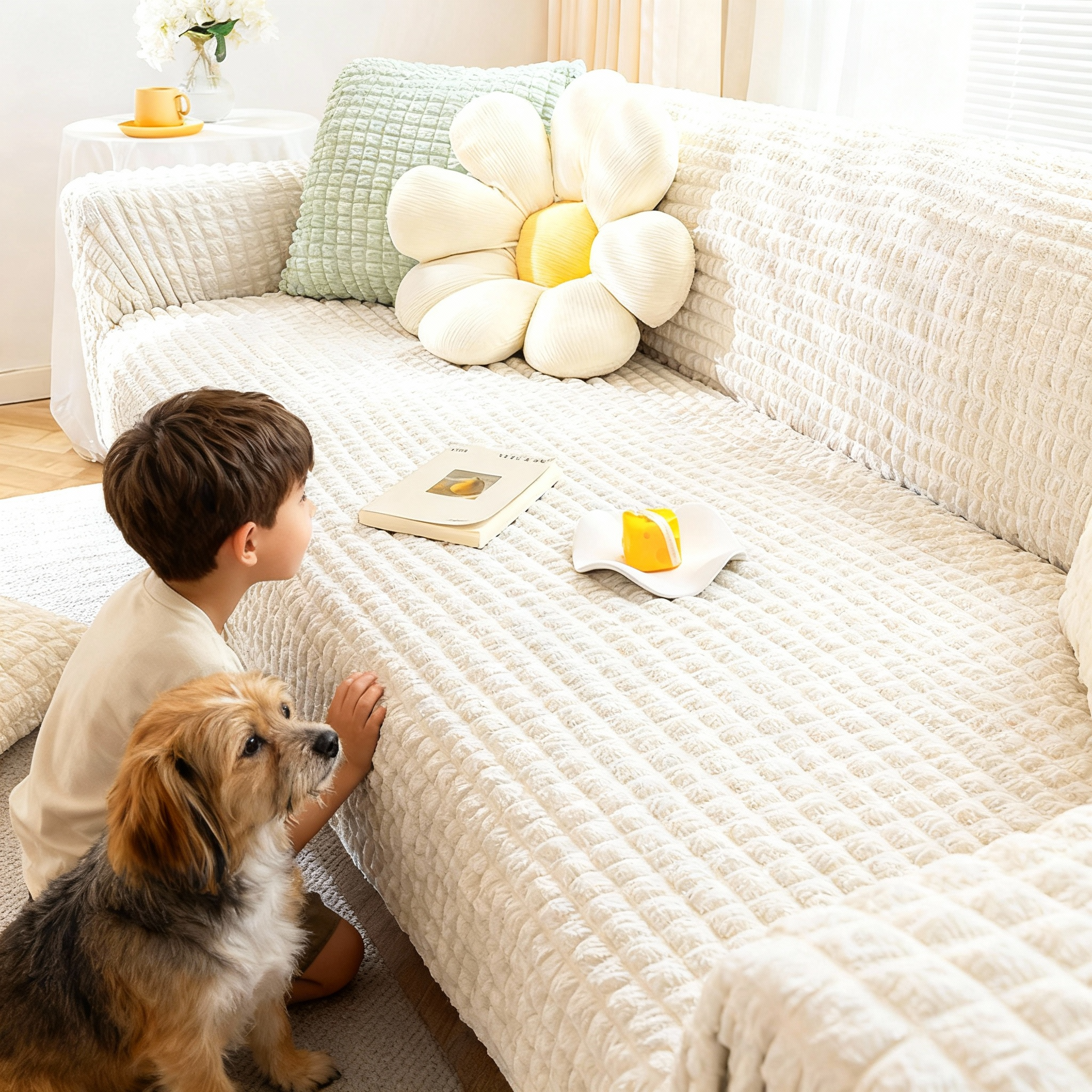 360 Non Slip Seersucker Slipcover Sofa Couch Cover