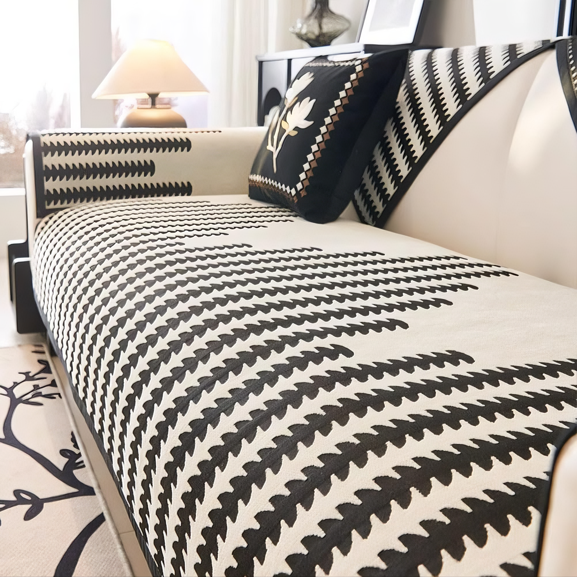 Chenille Boho Geometric Non Slip Sofa Couch Cover