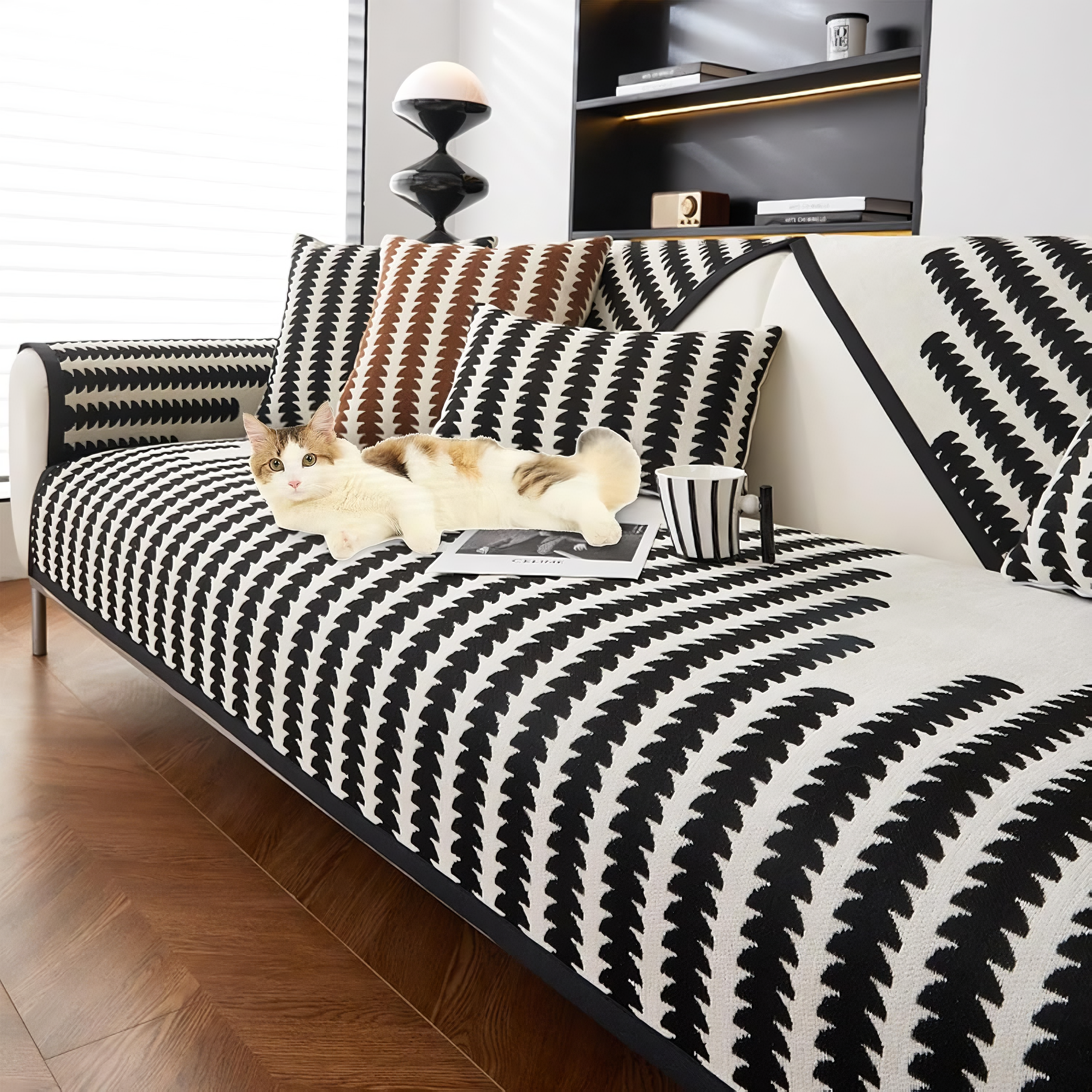 Chenille Boho Geometric Non Slip Sofa Couch Cover