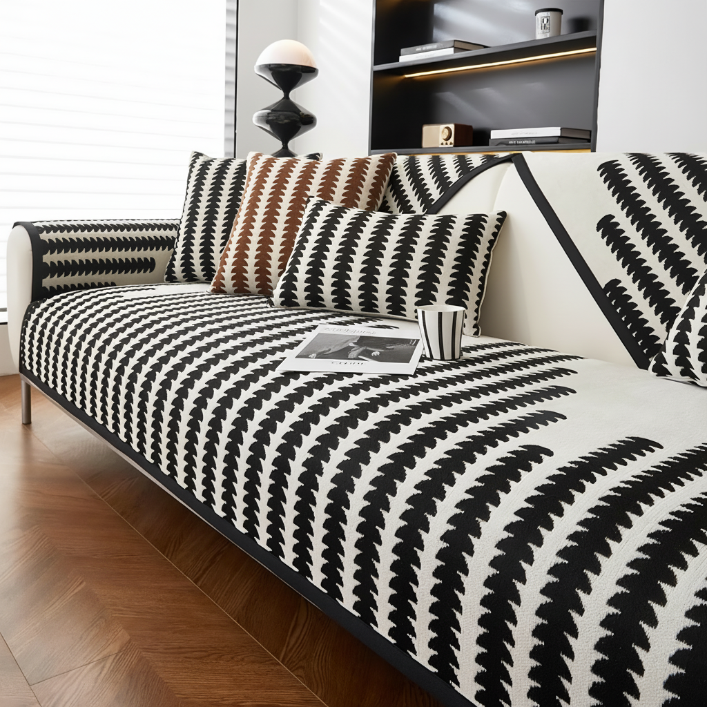 Chenille Boho Geometric Non Slip Sofa Couch Cover