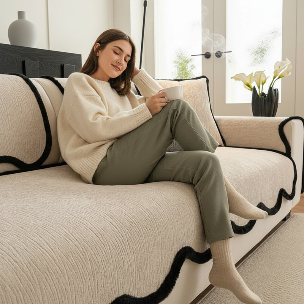 Luxury Chenille Anti Slip Sofa Couch Cover