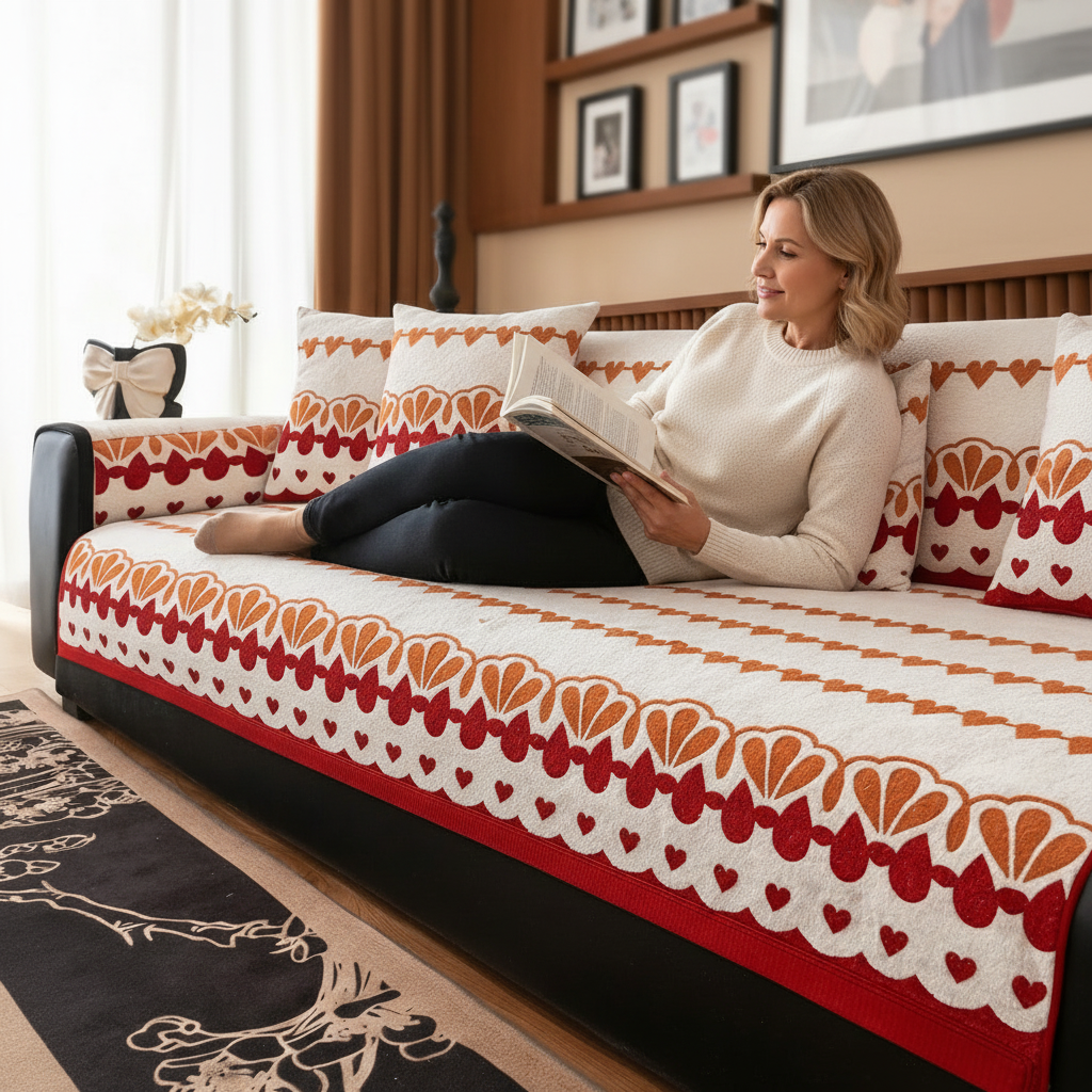 Non Slip Plush Fuzzy Mat Couch Sofa Cover