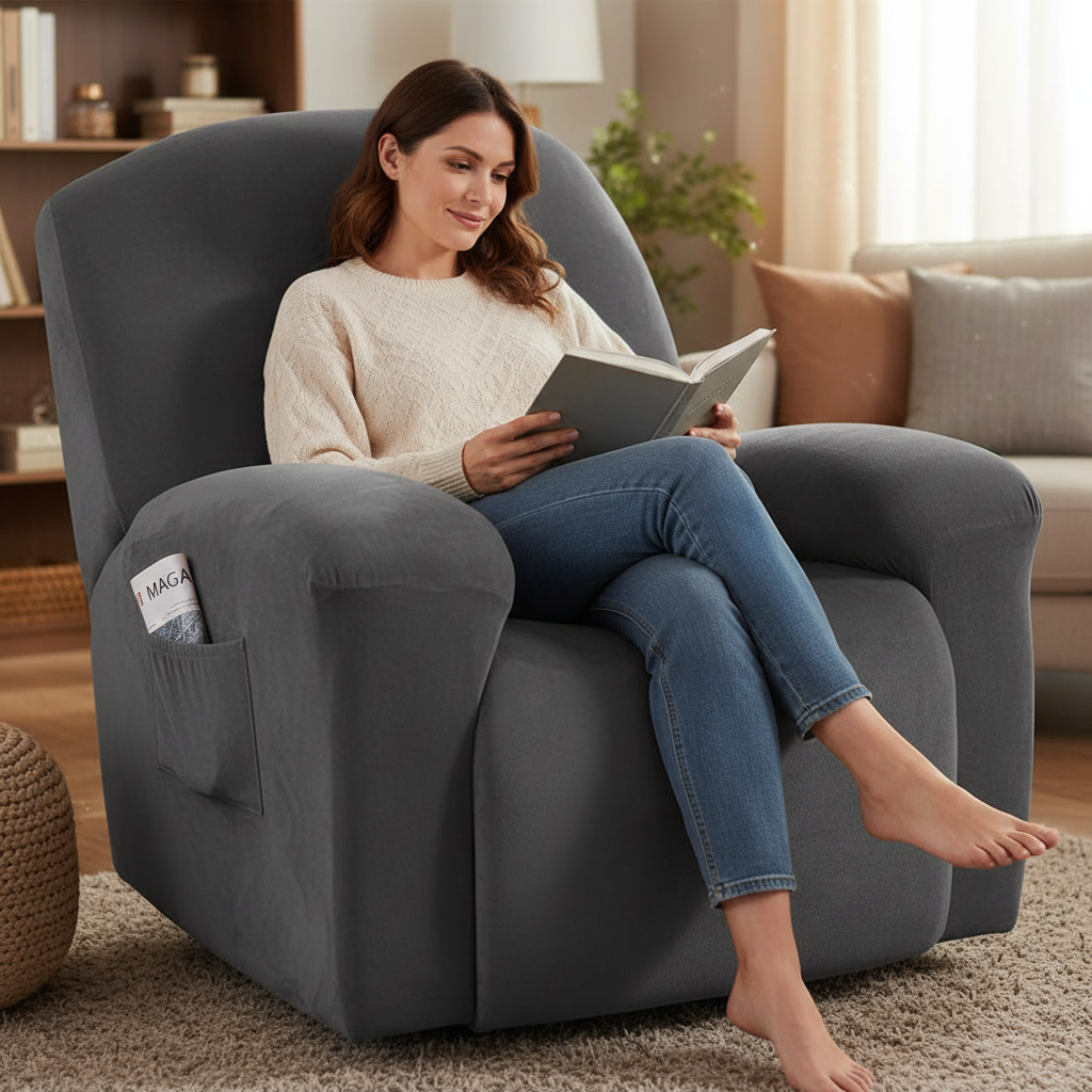 Velvet Love Seat Slipcover Recliner Cover