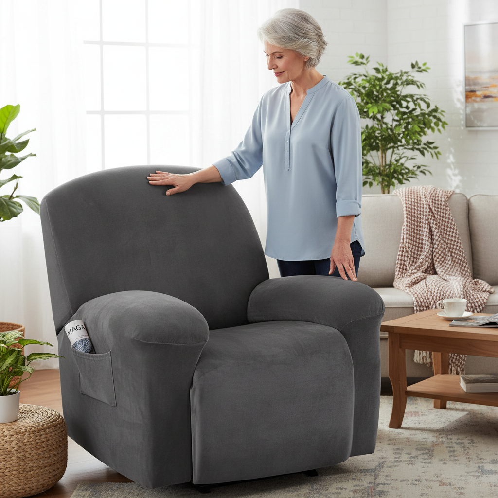 Velvet Love Seat Slipcover Recliner Cover