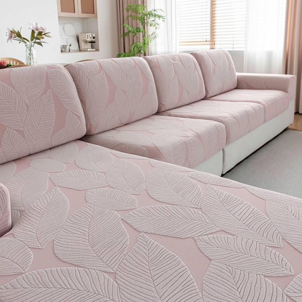 L Shaped Leaf Cushion Slipcover Sofa Couch Cover