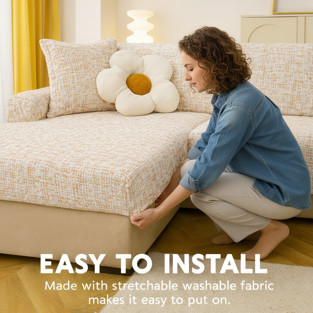 Anti-Slip Classic Cushion Sectional L Shaped Sofa Couch Cover